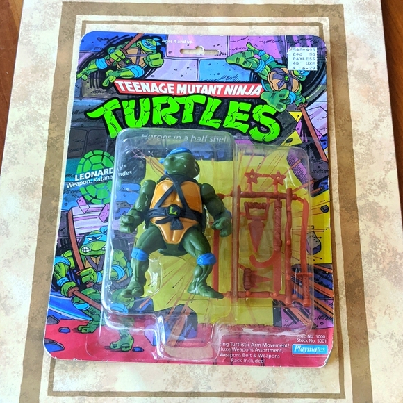 VTG Teenage Mutant Ninja Turtles 10 back Leonardo factory sealed TMNT MOC NIB 88 - Picture 1 of 4